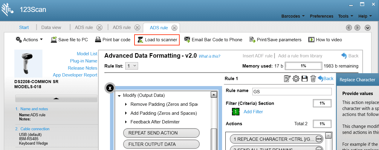 Click load to scanner